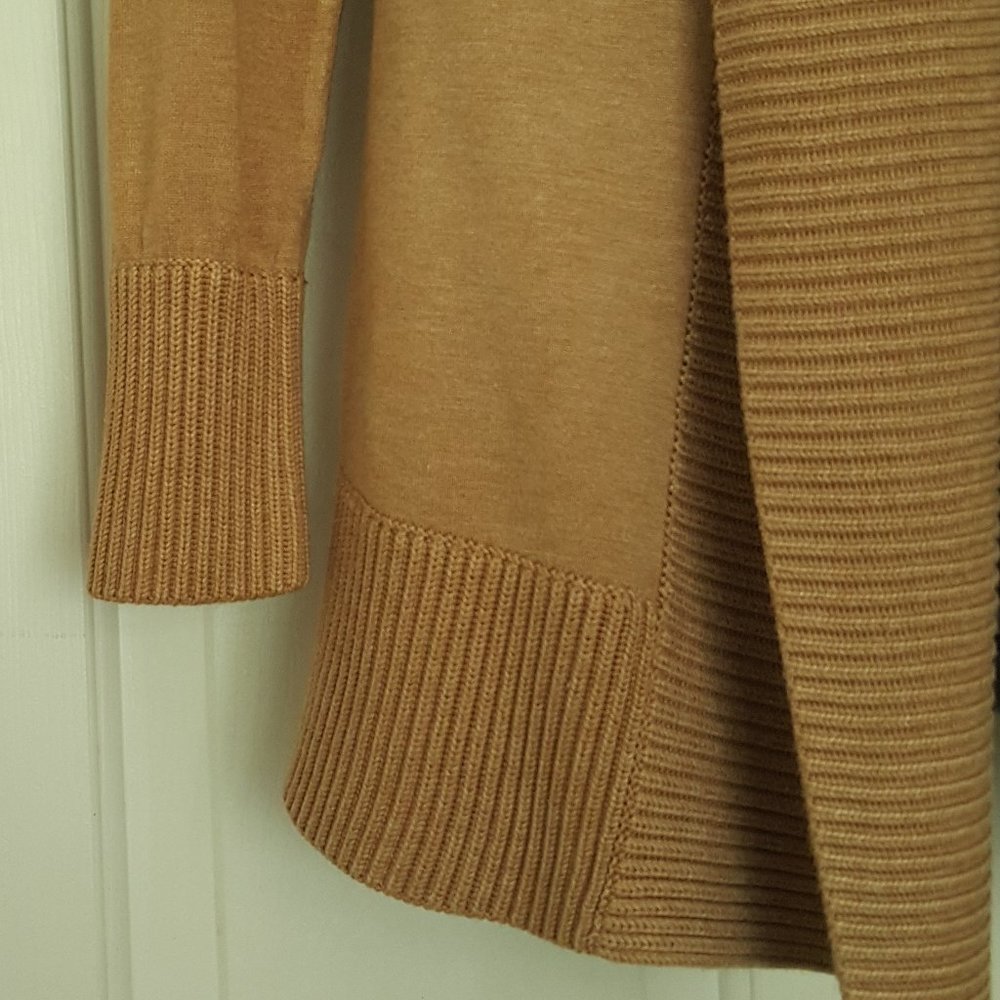 Women's INC International Concepts  Ruffle Open Cardigan  Size S  Brown - Picture 4 of 6